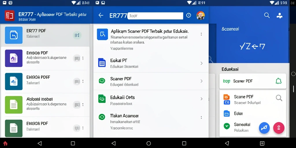 Antarmuka aplikasi ER777 yang sederhana dan fungsional.