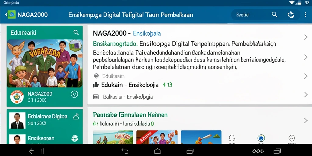 Tampilan utama NAGA2000 dengan akses cepat ke artikel Ensiklopedia.