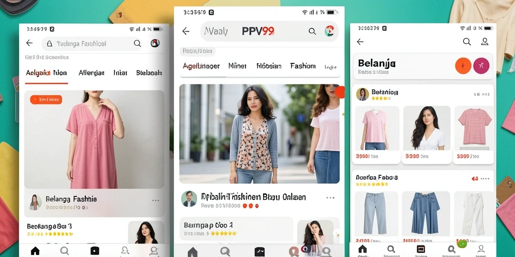 Tampilan antarmuka PPV99 yang menarik dan fungsional untuk belanja fashion.