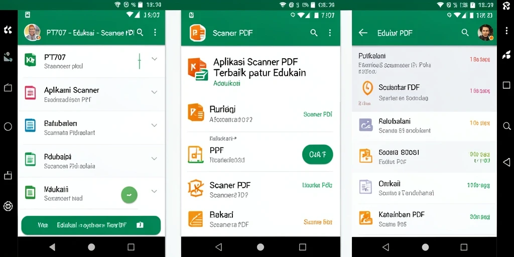 Antarmuka pengguna PT707 dengan fungsi Scanner PDF yang intuitif.