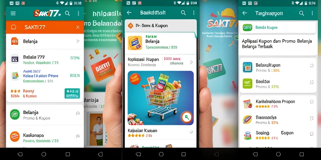 Tampilan antarmuka SAKTI77 dengan berbagai penawaran kupon menarik.