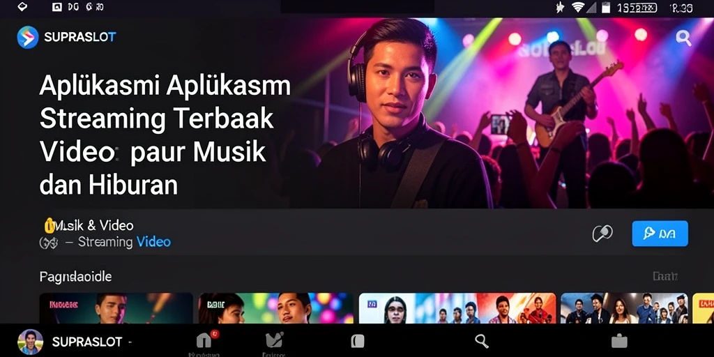 Tampilan antarmuka user-friendly aplikasi SUPRASLOT untuk streaming video.